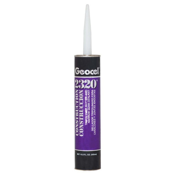 Geocel 2320 professional tripolymer sealant gutter leak repair wet apply waterproof caulk aluminum gray